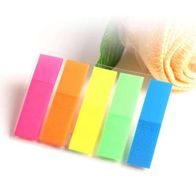 时尚新款PET塑胶便利贴 荧光5色组合n次贴环保便利贴定制厂家批发|ru