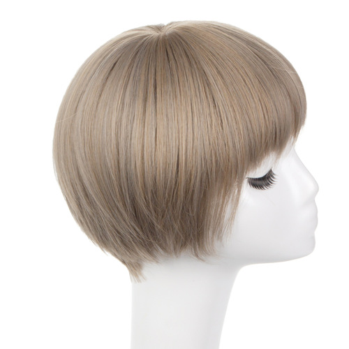 Bob Hair Wigs Perruques Bob Hair Pelucas De Cabello Bob Wig female Bobo head short hair girl personality bangs wig headgear rose inner net high temperature Pelucas 