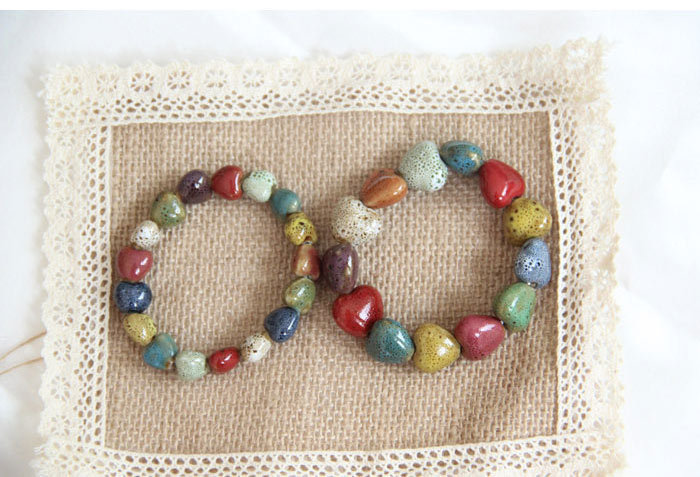 Retro Ethnic Style Round Colorful Ceramics Beaded Women's Bracelets display picture 4