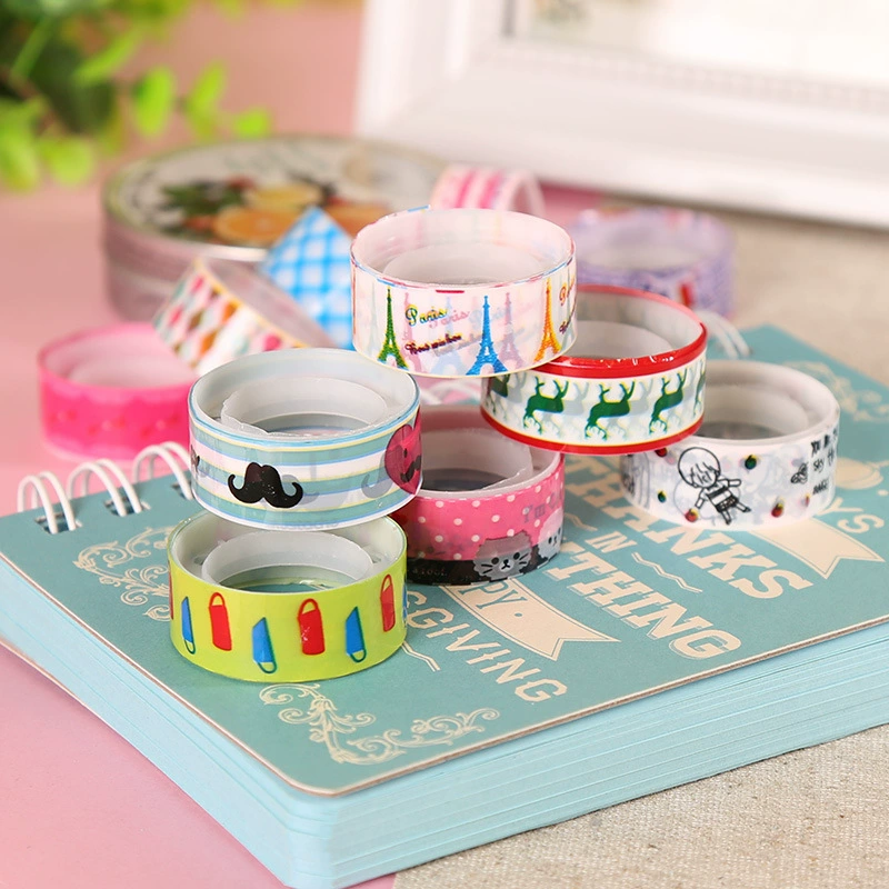 Набор было washi ленты с мультяшными рисунками, корейский стиль, assorted фигурки ко дню рождения, маленькие декоративные рулоны