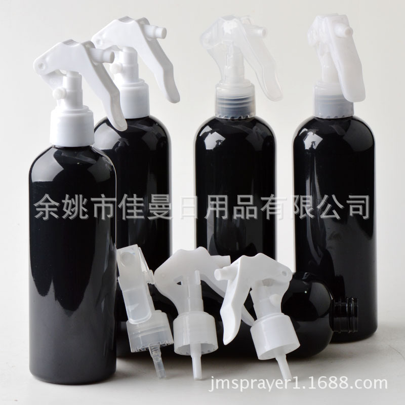 300ml黑色分装瓶手扣式浇花空瓶美发按压喷壶细雾