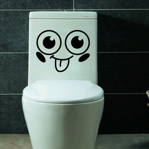 Cross-border smiling face toilet and bathroom stickers manufacturer wholesale removable decorative emoticon stickers M14 wholesale