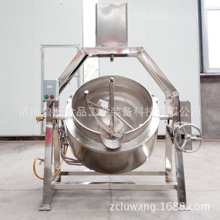 厂家定做供应燃气导热油搅拌夹层锅 燃气导热油搅拌炒酱锅