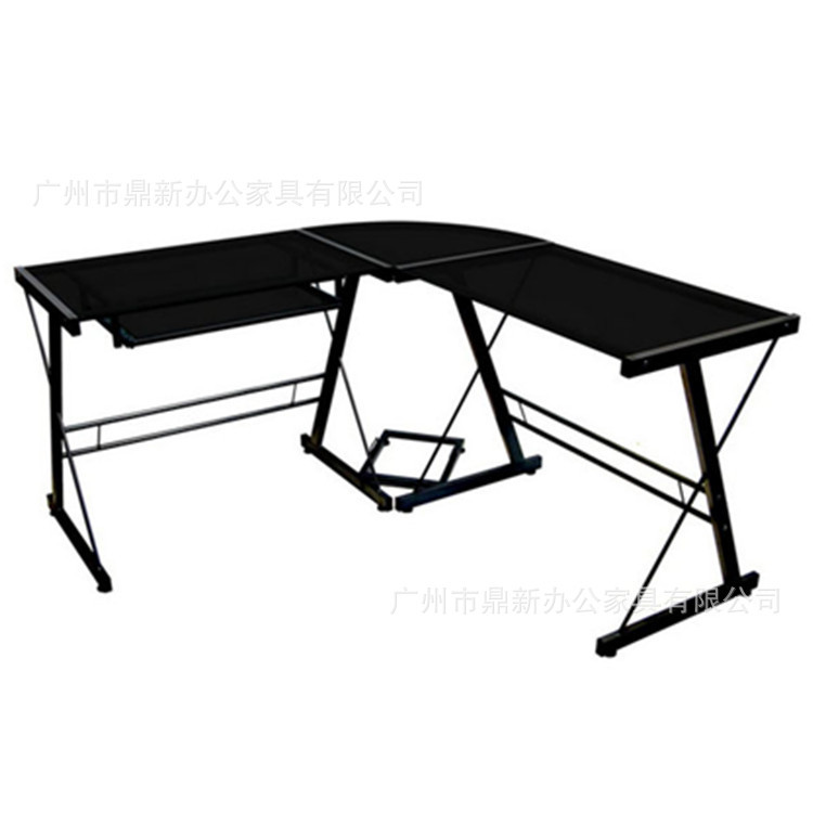 Office Furniture Fashion Tempered Glass L-Shaped Table Writing Desk Type Corner Desk Study Desk