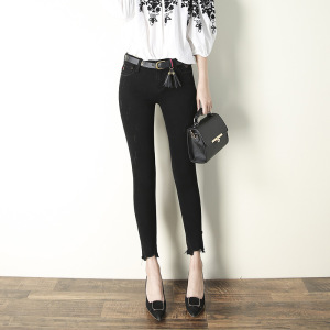 autumn new jeans nine pants waist pants elastic slim pencil pants