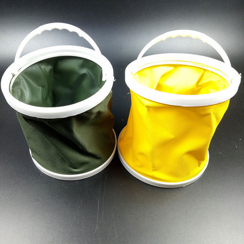 Manufacturer wholesale small bucket canvas folding pen washing bucket retractable pen holder for painting art supplies