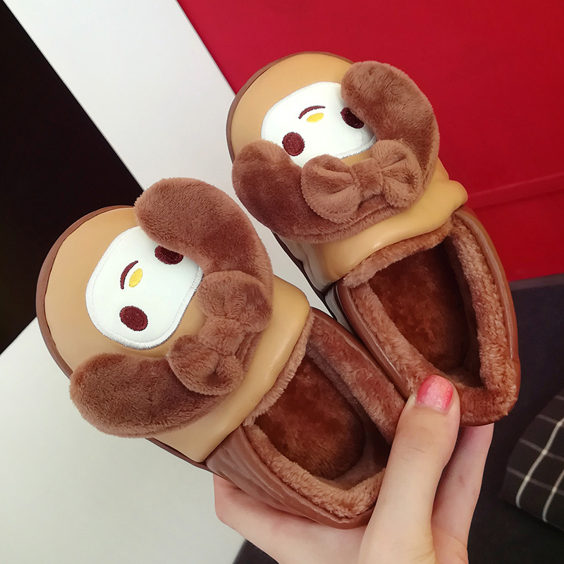 卡通可爱儿童棉鞋 2017冬季新款男女童棉鞋保暖防滑居家宝宝棉鞋|ms