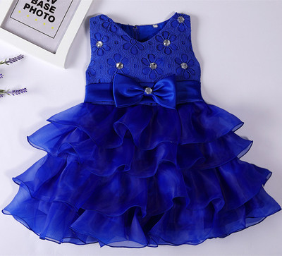 欧美童装花朵女童连衣裙儿童礼服婚纱花童公主裙子一件代发批发网|ms