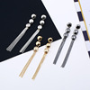 Fashionable cute earrings with tassels, Korean style, wholesale