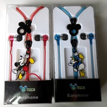 唐老鸭米老鼠卡通金属拉链入耳式手机耳机