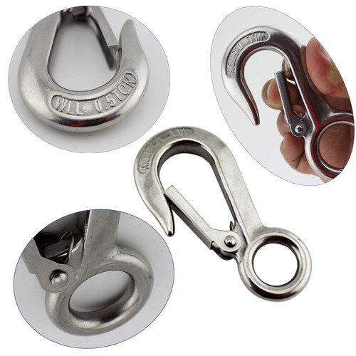 Stainless steel big eye cargo hook lifting hook heavy American cargo hook 0.2T 0.3T 0.5T