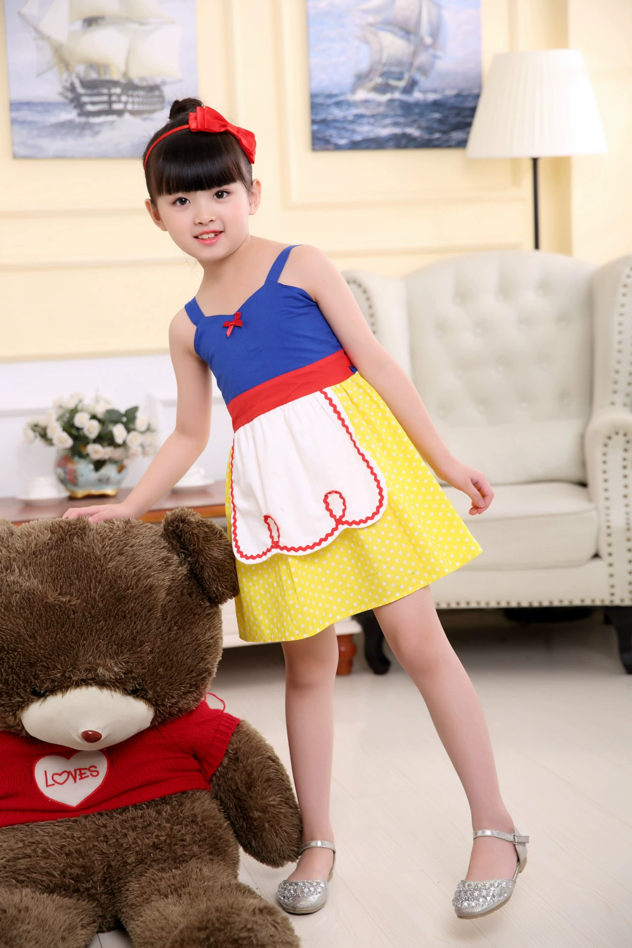 Детская одежда для внешней торговли, Белоснежка, платье для девочек, платье, детская одежда для выступлений на Хэллоуин маленьких и средних размеров, оптом