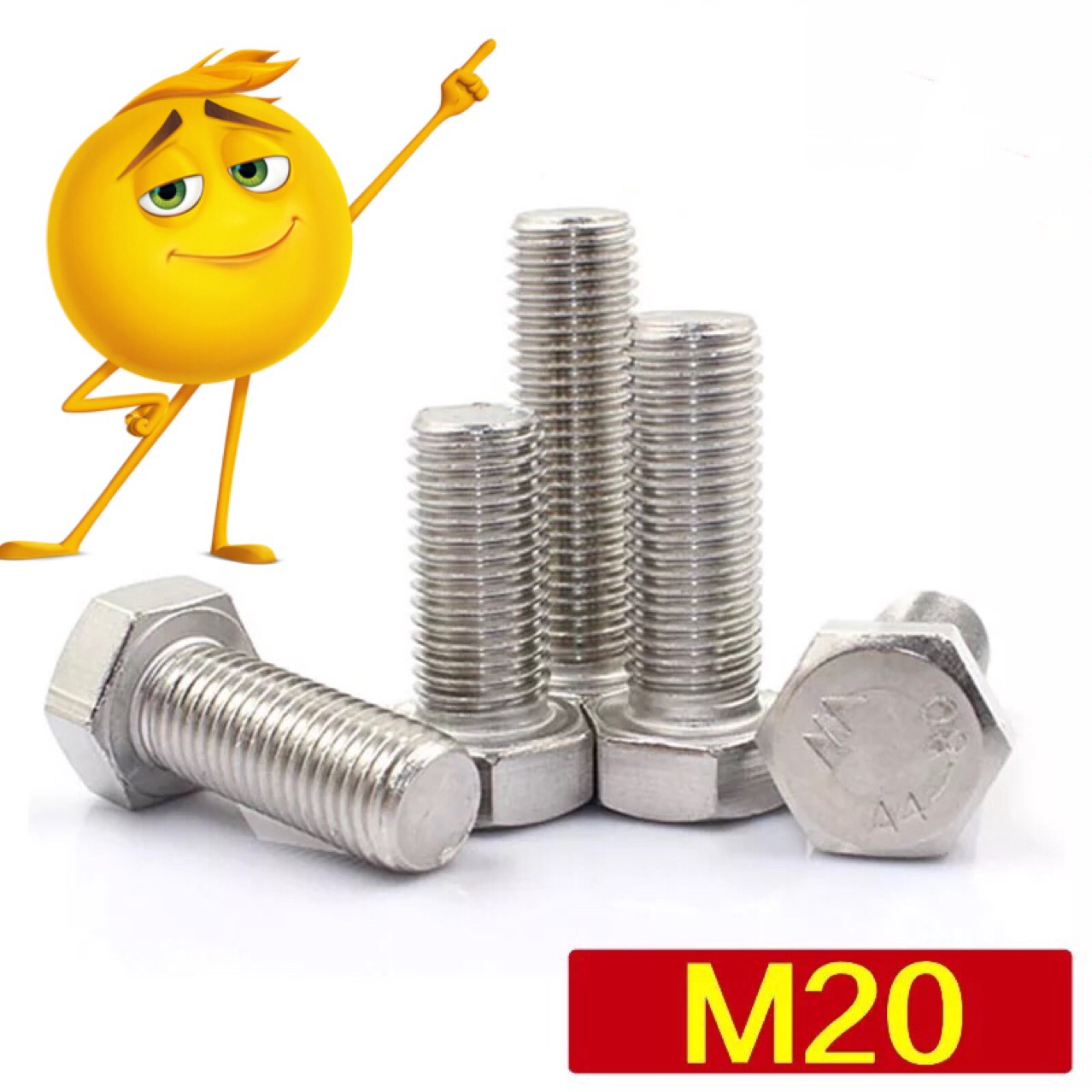 m20系列 不锈钢304DIN933全牙外六角螺栓 国标GB30切边外六角螺丝