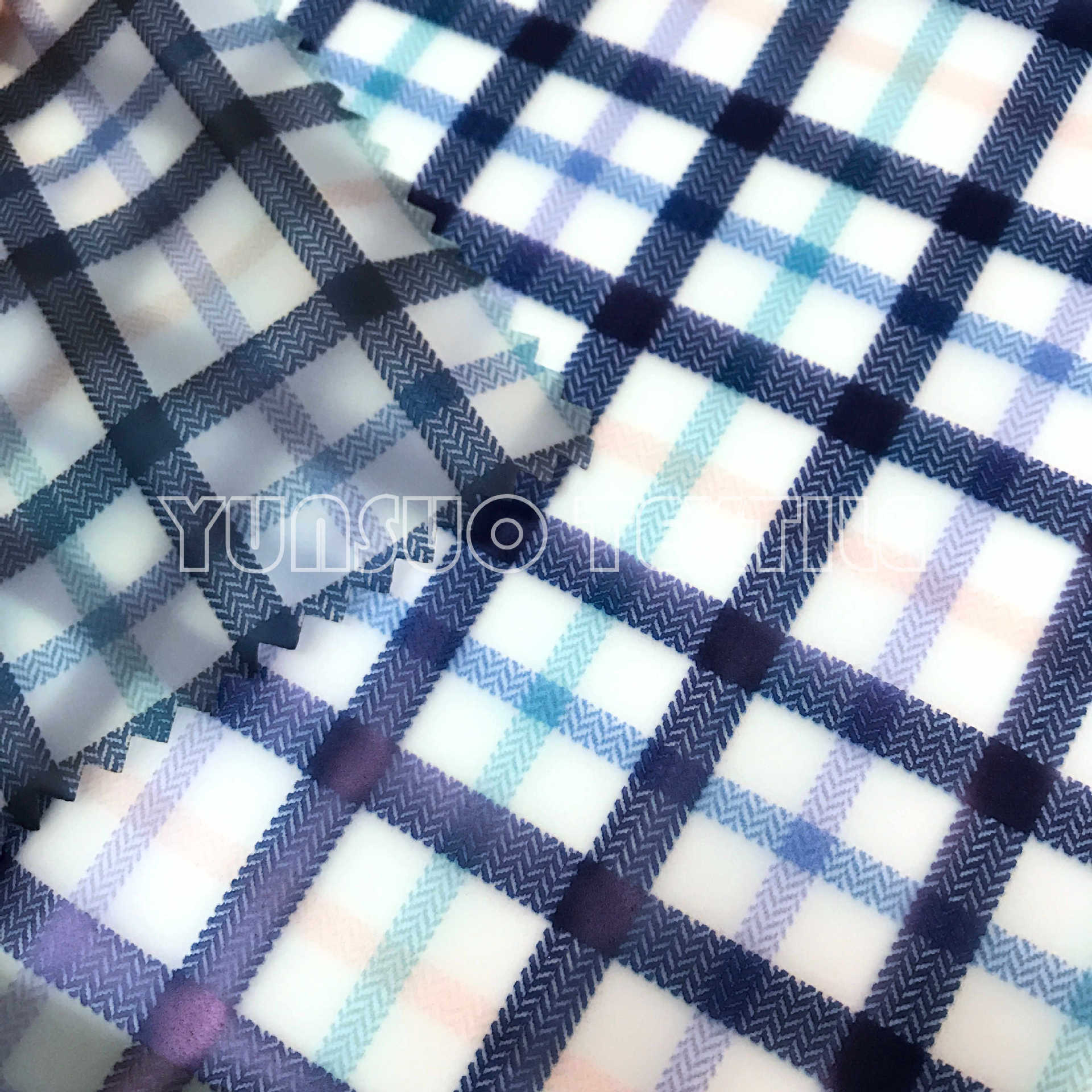 格子数码印花TPU 透明PU雨衣面料 防水宠物雨衣雨伞面料