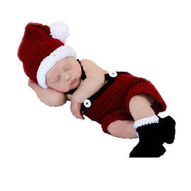 婴儿圣诞套装宝宝拍照手工毛线货源初生婴儿衣服批发婴儿服装