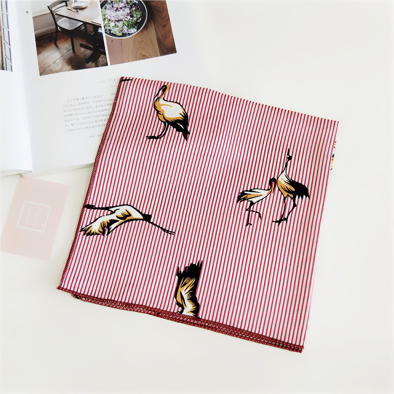 60g Weight Silk Scarf Classification Daily Occasion Satin Material Stripe, Polka Dots, Chains Print Pattern Summer Season Women's Gender Simple Style Style Women's Simple Style Stripe Polka Dots Chains Print Satin Silk Scarf 72