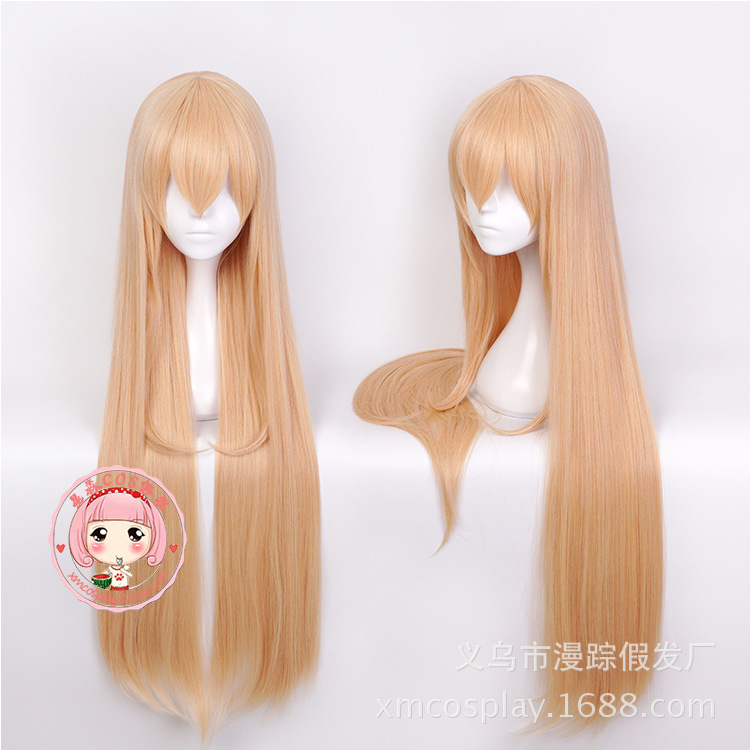 Orange wig, cosplay, 80cm