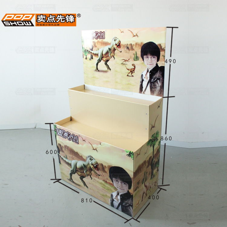 重产品玩具台阶款纸质展示架堆箱货架小纸堆头便携多功能置物