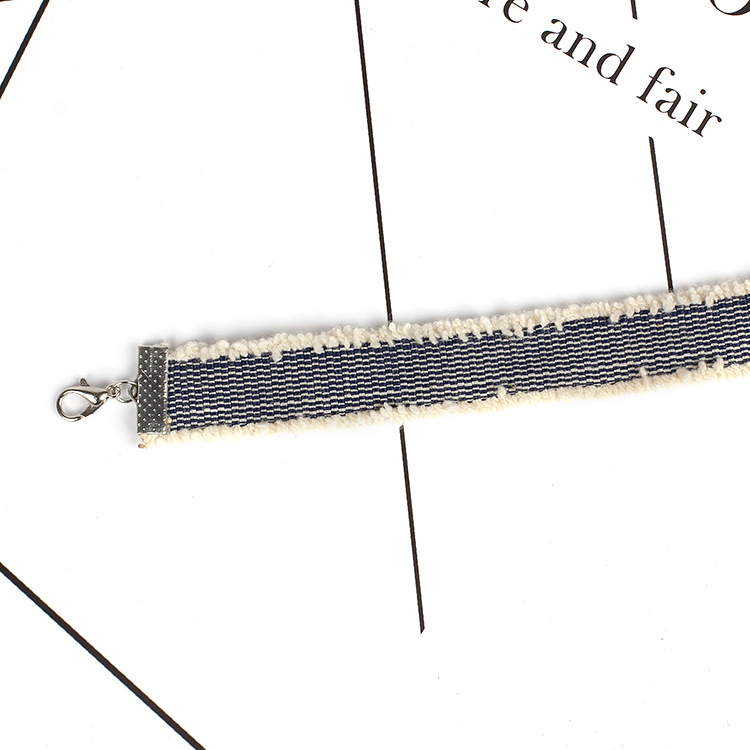 10g Weight Necklace Classification Wedding, Travel Occasion Women'S Gender White Color Fashion Burrs Denim Collar 4