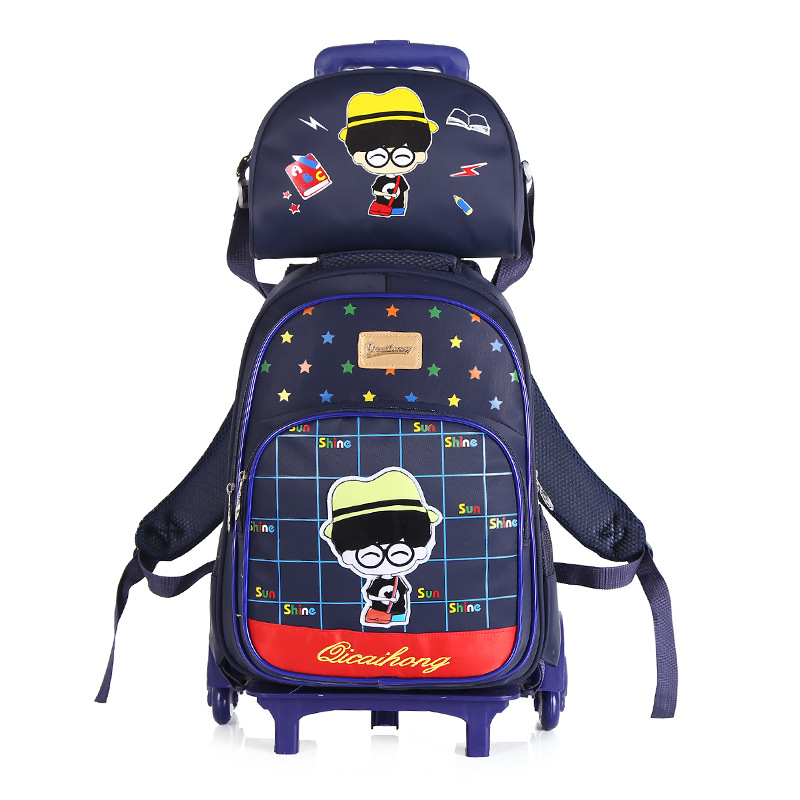 Korean Edition pupil Trolley bags children men and women stairs Lightening Trolley bags fashion Student bag