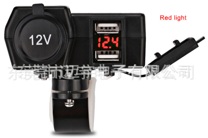 摩托车母座双USB 电压表 (3)