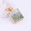 Crystal, photo frame, pendant, necklace handmade, organic chain, square perfume, accessory, new collection