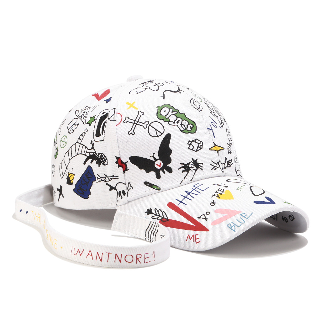 White Graffiti Baseball Hat 
