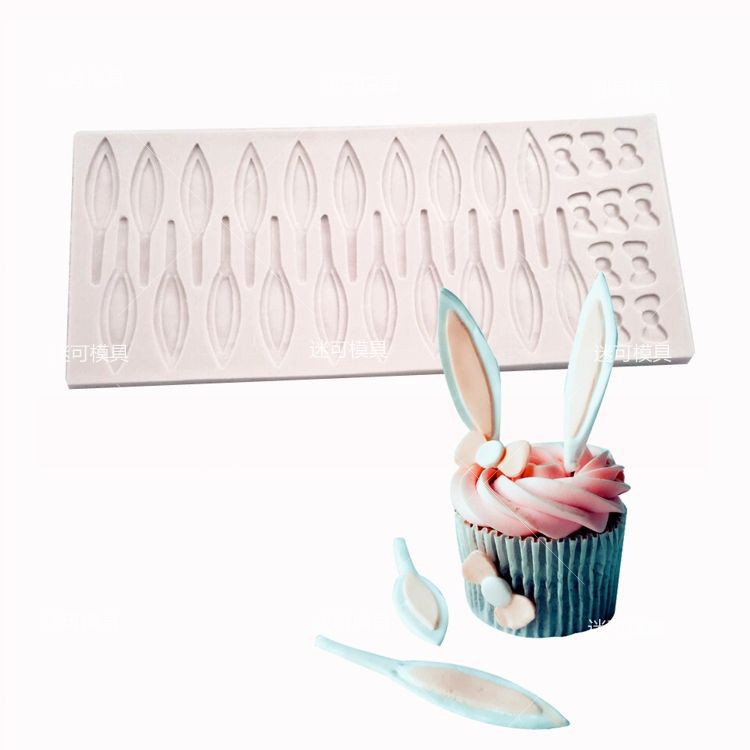 Fondant molde de silicona Orejas de conejo bowknot pastel de chocolate molde de silicona molde de fondant de chocolate