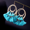 Earrings, fashionable retro metal ethnic accessory, European style, wholesale, ethnic style