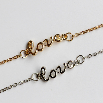 欧美跨境热销小清新闺蜜朋友脚饰 love字母女士脚链|ru