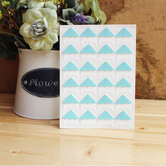 Korean stationery photo corner sticker DIY photo album accessories retro grid stripes photo sticker holder