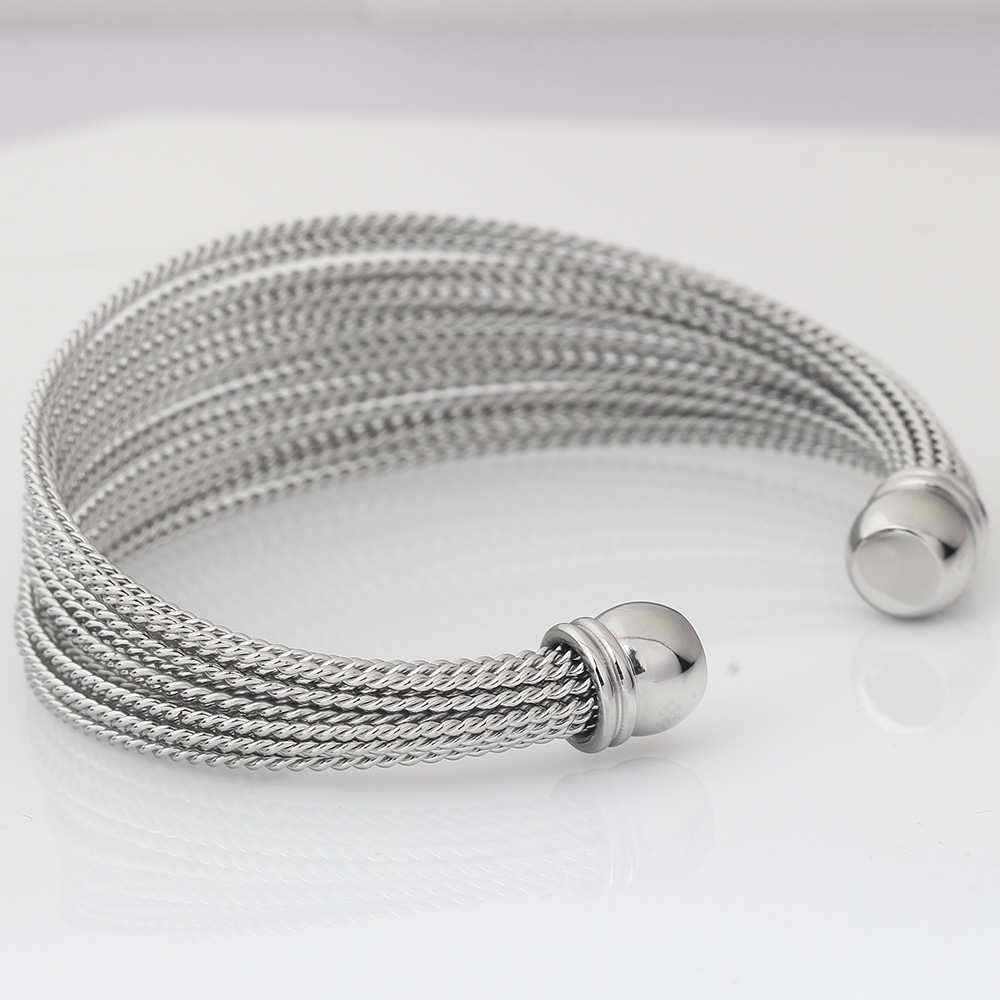 25g Weight Bangle Classification 1 Piece Quantity Casual, Daily Occasion Stainless Steel Material Solid Color Pattern Unisex Gender Plating Design Simple Style Style Stainless Steel Simple Style Solid Color Plating Bangle 3