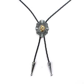 唐草马头皮波洛领带 bolo tie西部牛仔配饰饰品个性美国领绳