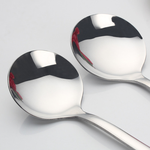 410 stainless steel round spoon dessert coffee spoon seasoning spoon 1010 series western style table spoon laser LOGO