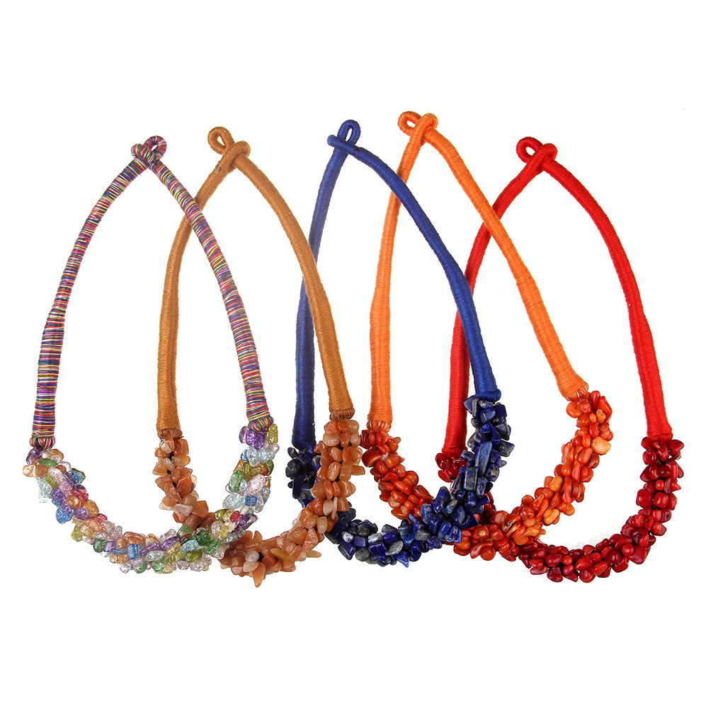 Ethnic Style Flower Gem Womenu0027S Necklace 1 Piece