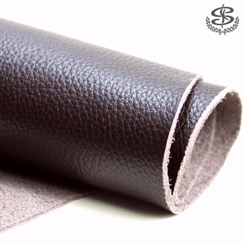 小荔枝纹头层牛皮中光黑色荔枝纹1.2-1.4MM软皮包包棕色真皮面料