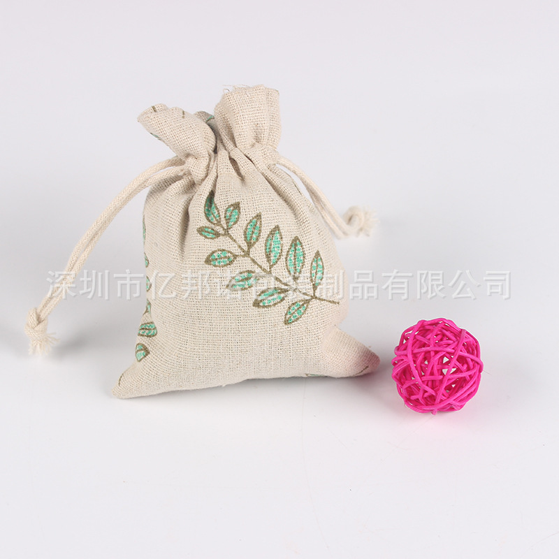 厂家供应麻布袋 棉麻束口收纳袋驱蚊包礼品包装袋麻布束口袋定 制