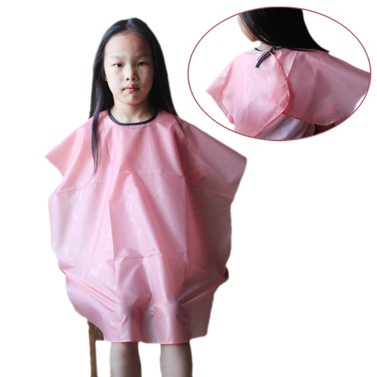 大号儿童纯色涤纶理发衣宝宝理发围布理发巾高密不粘发