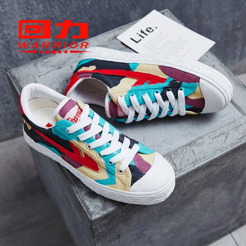 【回力彩绘系列】回力女鞋帆布鞋祥云版手绘创意休闲鞋一件代发|ru