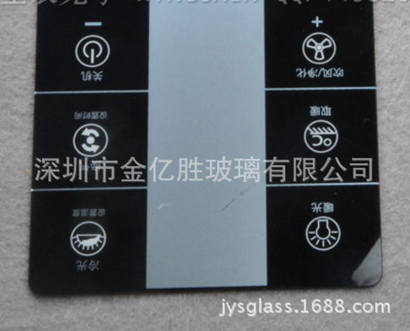 指纹膜丝印玻璃 贴3M胶丝印钢化玻璃 打孔丝印玻璃 异形玻璃
