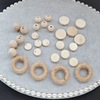 Resort style series Circle rattan wood beads flat wood bead beads cloth ear cloth earrings material accessories