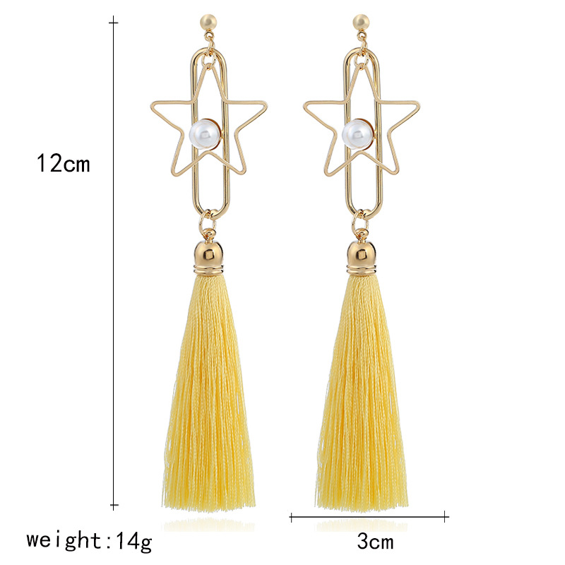 Occident and the United States metal plating earring (yellow)NHVA4526-yellow