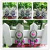 Ethnic antique accessory, retro fashionable long earrings, ethnic style, with gem, wholesale