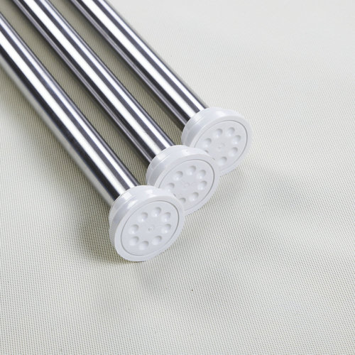 Stainless steel punch-free retractable shower curtain rod curtain rod clothes drying rod straight rod bathroom rod no need to install bathroom curtain rod
