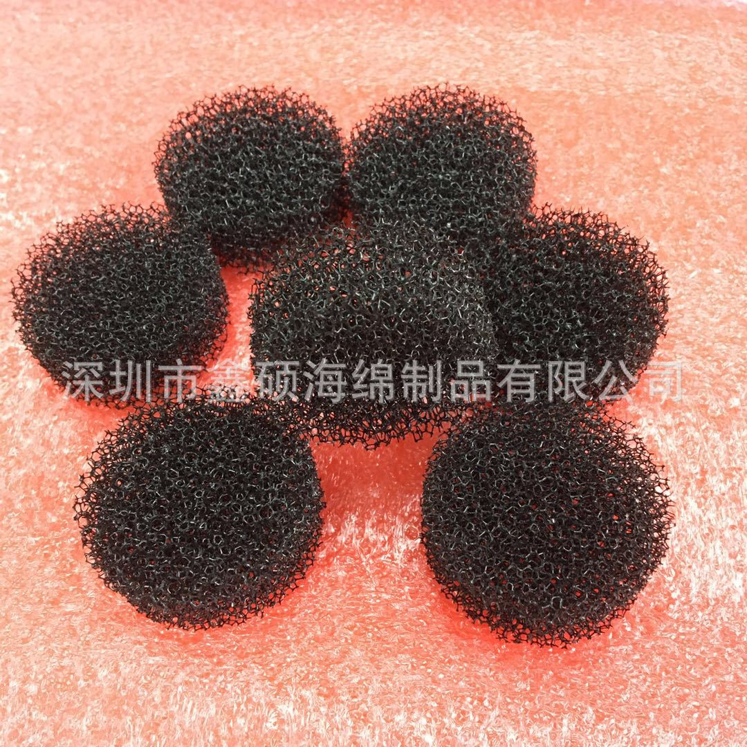 黑色河水过滤处理海棉 彩色圆饼过滤绵 圆柱过滤海棉网供应定制
