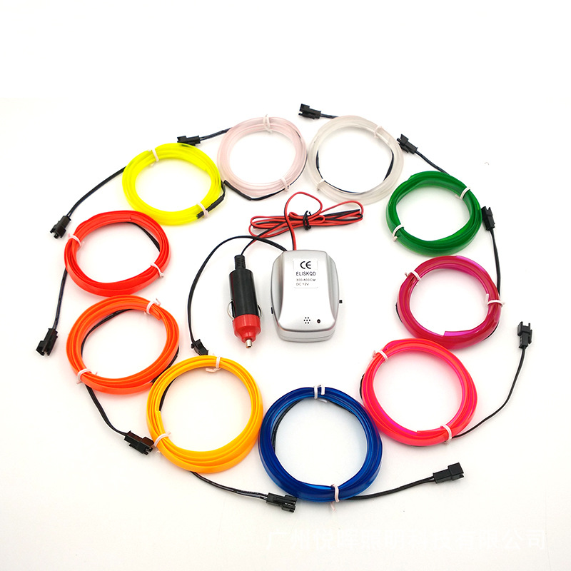 2,3mm solo lado línea el luz 12V control de sonido coche decoración traje coche atmósfera Luz