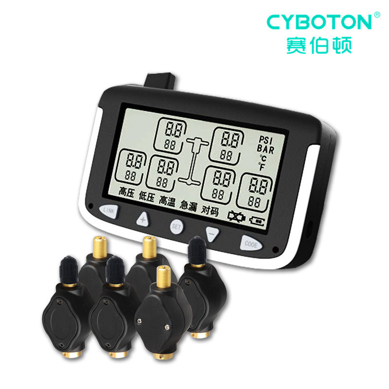 Truck, Bus, Fire Truck Tpms Tire Pressure Monitor 6-Wheel Internal and External Digital Display Universal Tire Pressure Sensor