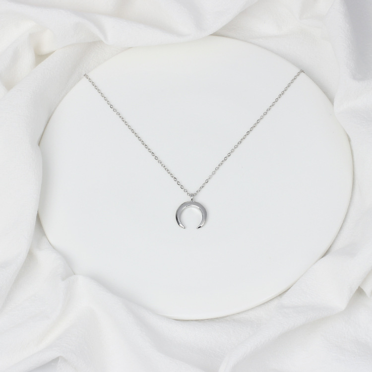6g Weight Necklace Classification Wedding, Travel Occasion Women'S Gender Korean Style Style Gold, Silver Color Personalized For Girls Necklace Metal Horn Arc Clavicle Chain Hot-selling New Arrival Refreshing Jewelry 4