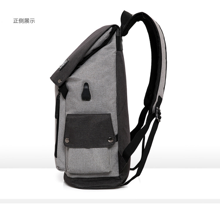 Travel backpacks, color-blocked men's backpacks, casual Korean-style college student schoolbags, usb charging computer bags in stock for wholesale undefined