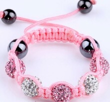 10mm ab软陶泥钻球编织香巴拉手链水晶速卖通适合小孩